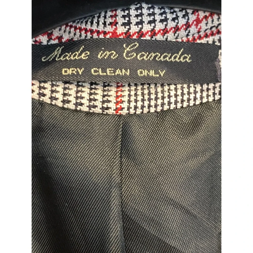 Vintage Brandini Mens 42T Glen Plaid Blazer Grey Red‎ Check Sport Coat Canada